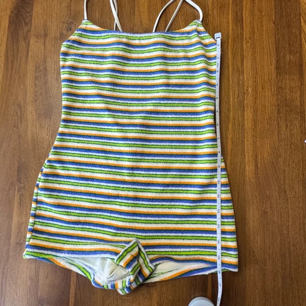 TRIANGL Retro Stripe Playsuit Womens XXS NEW Terry Cloth Swimsuit Coco Popi NWT - Picture 12 of 13